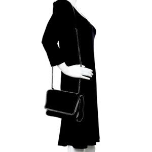 Stella McCartney Shaggy Deer Falabella Messenger Black